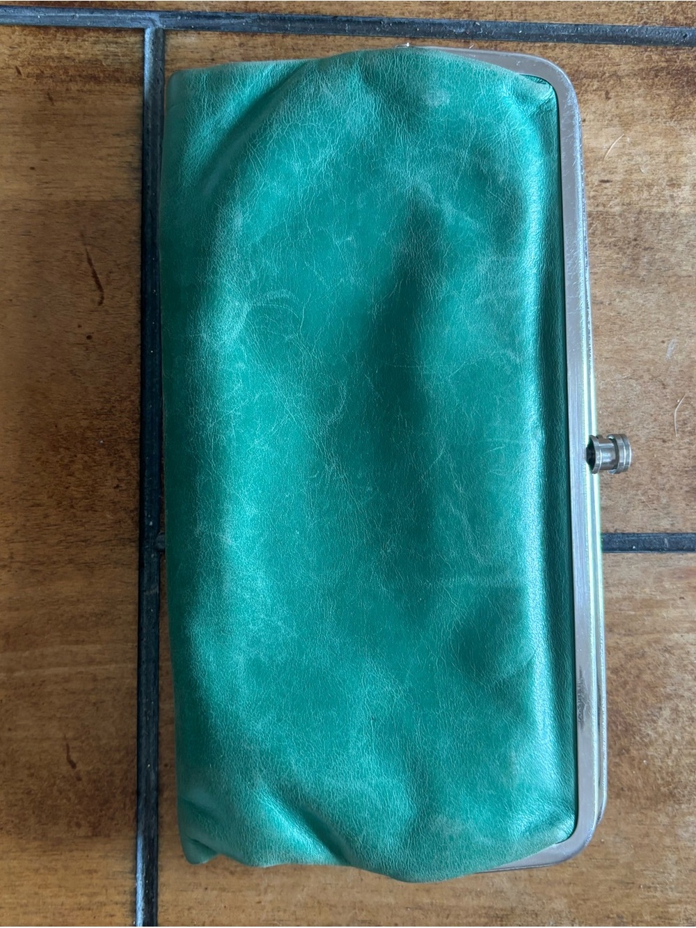 Hobo International Double Frame Lauren Green Clutch Wallet